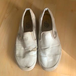 Worn Out White Vans
